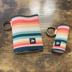 Striped Key & Card Holder Set